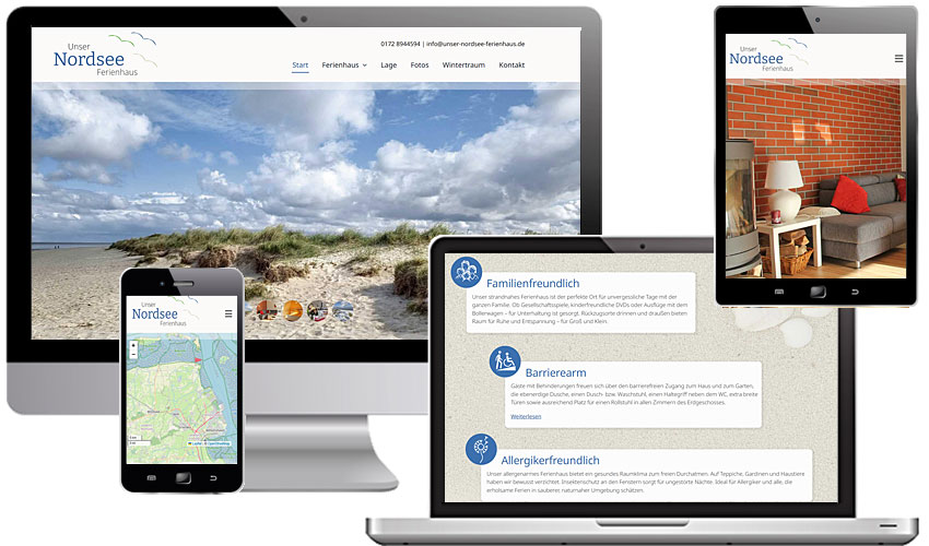 Die erste Website über das großzügige Ferienhaus in Schillig habe ich 2010 gestaltet. Jetzt kam der responsive Relaunch.